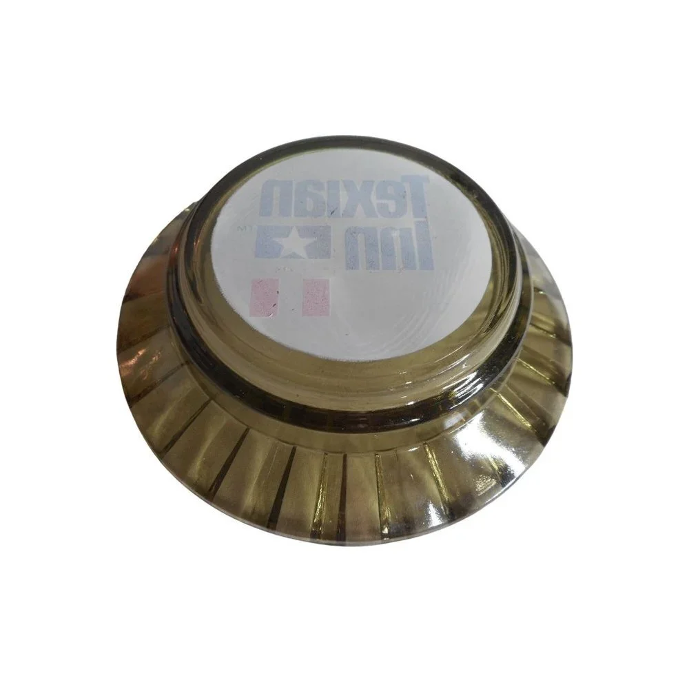 Texian Inn Ashtray Smoked Glass Vintage Motel Advertising - Estate Find